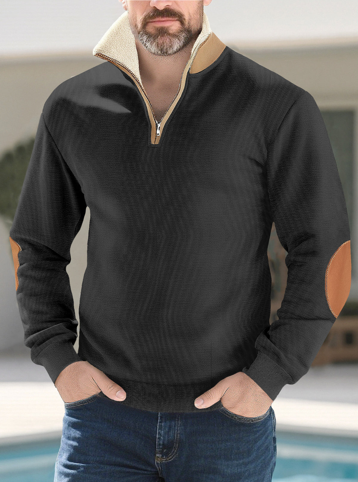 Herren-Langarmshirt mit halber Knopfleiste – Bild 2 | LuxeStyle