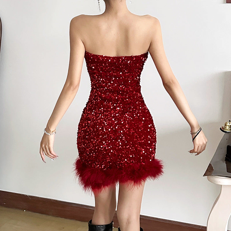 Bandeau-Minikleid mit Off-Shoulder-Schnitt