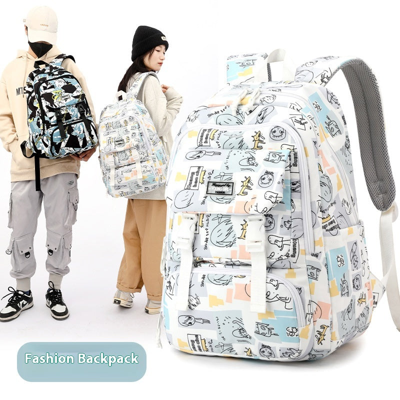 Leichter Schulrucksack mit Print – Bild 7 | LuxeStyle