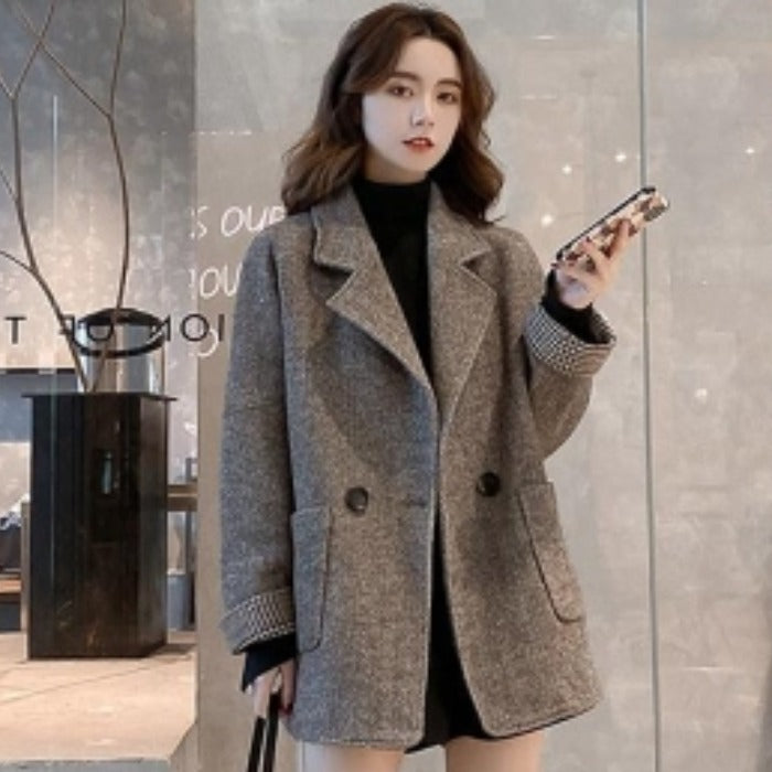 Gepolsterter Blazer aus Wollmischung