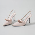Satin High Heels mit Schleife