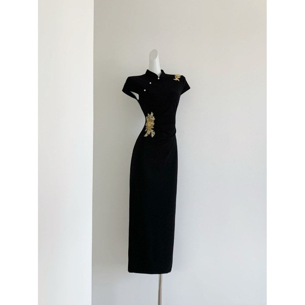 Vintage Cheongsam Kleid mit ¾-Ärmeln – Bild 6 | LuxeStyle