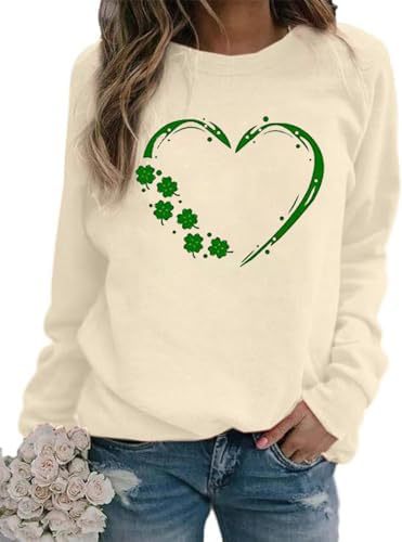Gedruckter Langarm Pullover Damen