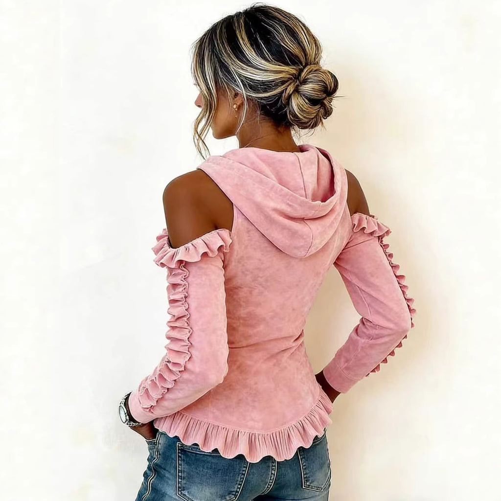 Kapuzen-Sweatshirt mit Puffärmeln