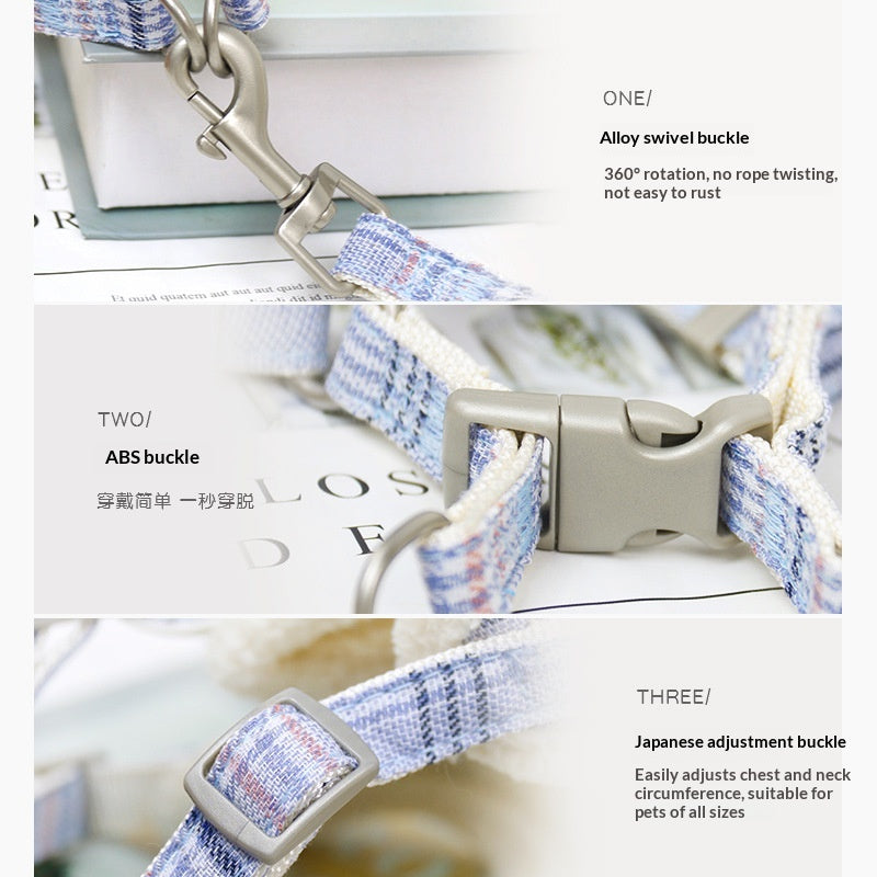 Hundeleine Weste mit Plaid und Fleecefutter