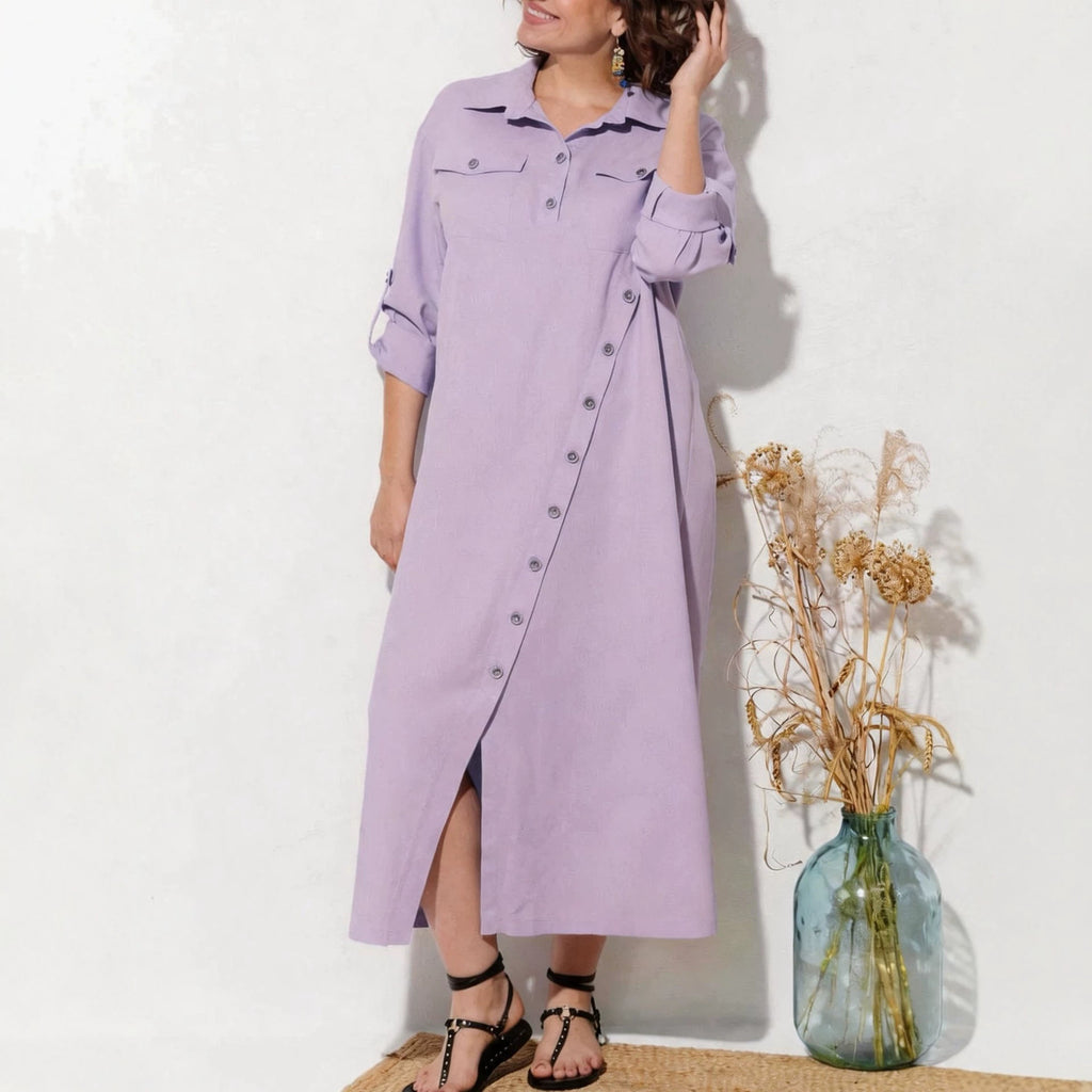 Elegantes Hemdblusenkleid mit Knopfleiste – Bild 11 | LuxeStyle