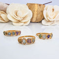 Vintage Ring mit Farbstein Gold verstellbar