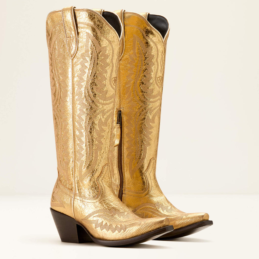 High-Top Denim Boots mit Blockabsatz