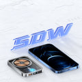 Transparente kabellose Powerbank, magnetisch