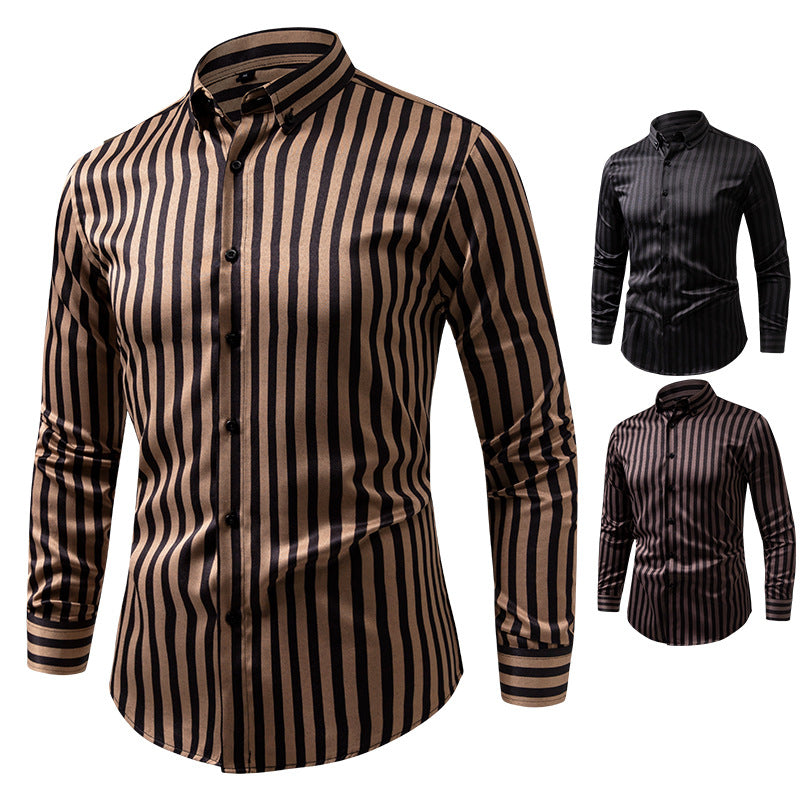 Streifen Langarm Slim Fit Businesshemd