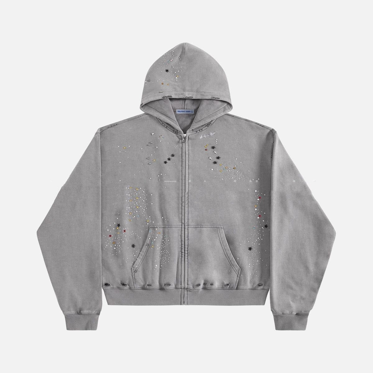 Vintage Hoodie mit Rhinestones