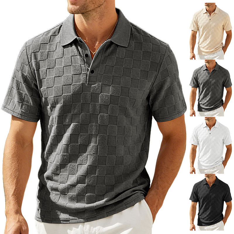 Herren Jacquard Polo-Shirt mit Reverskragen