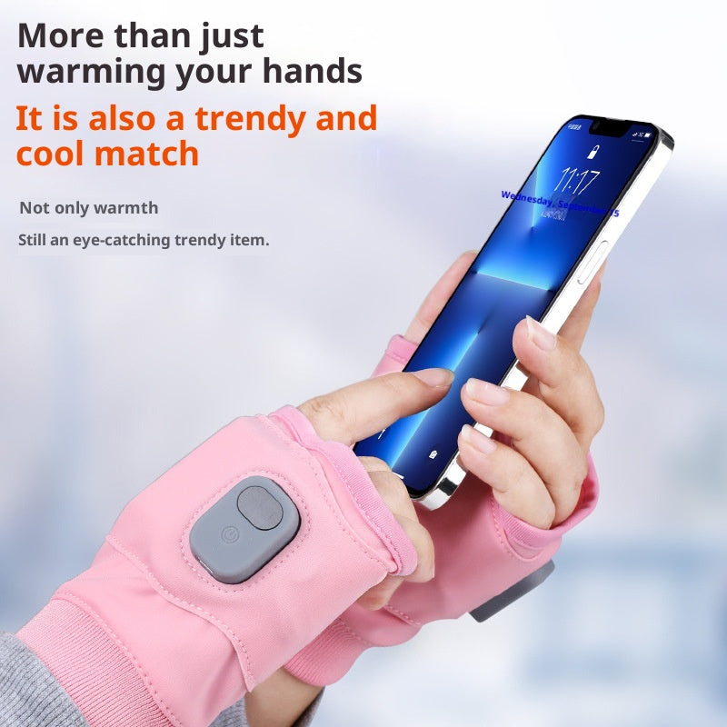 USB Beheizbare Halbfinger-Handschuhe