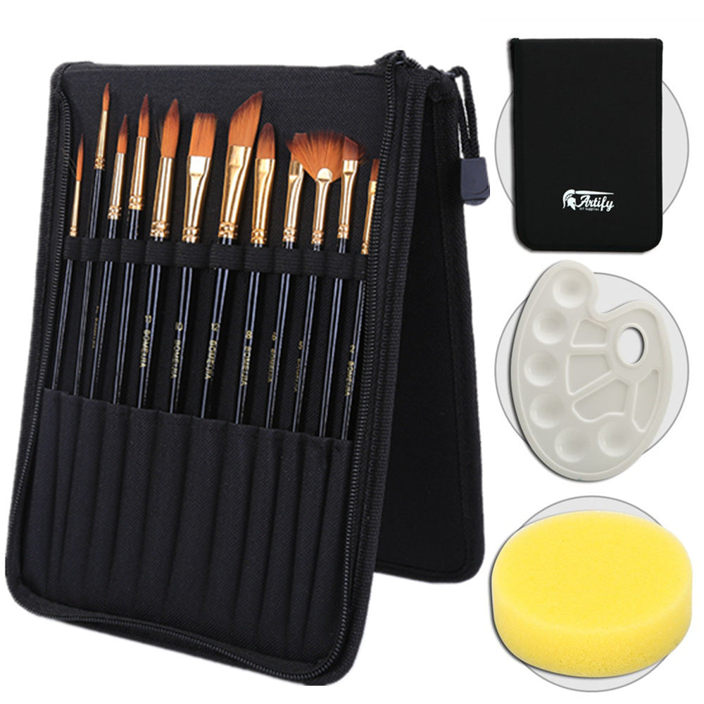 Pinsel-Set mit Leinwandtasche und Zubehör – Bild 4 | LuxeStyle