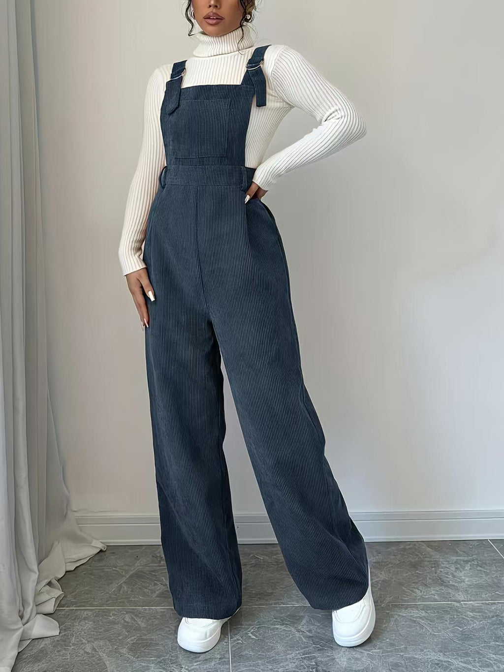 Karamellfarbener Cord-Jumpsuit für Damen