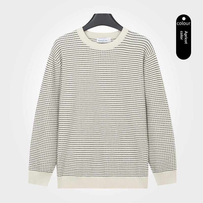 Herren Strickpullover Rundhals Leinen-Mix
