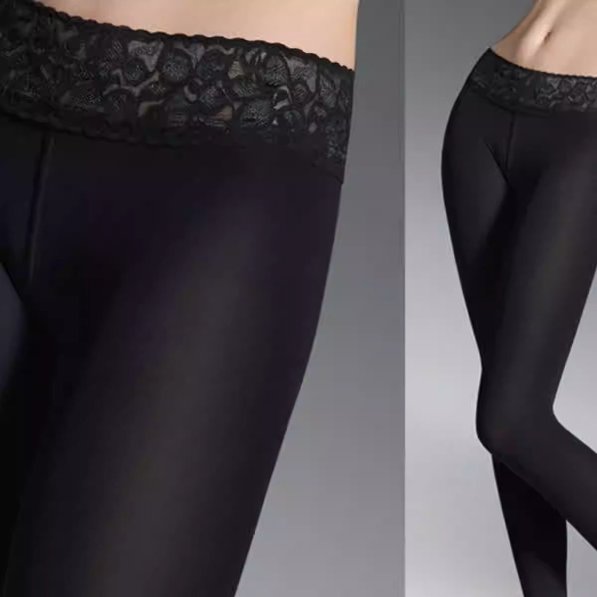 Leggings mit Spitzenbund und Daunenfüllung