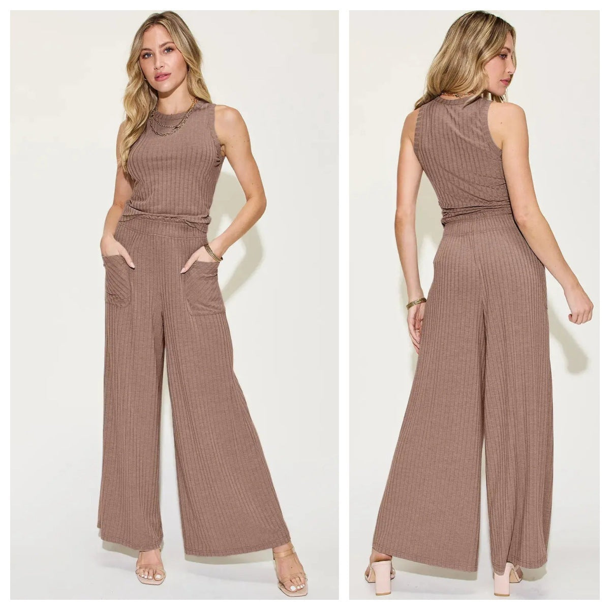 Elegantes 2-teiliges Set: Weste & weite Hose