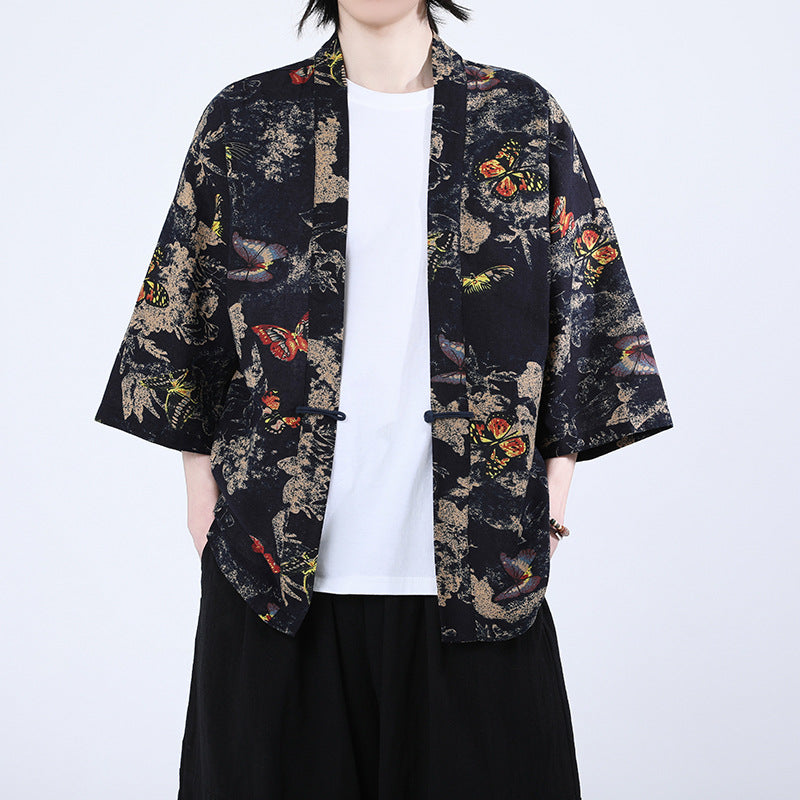 Chinesischer Cardigan mit Knopfleiste und Sonnenfaktor