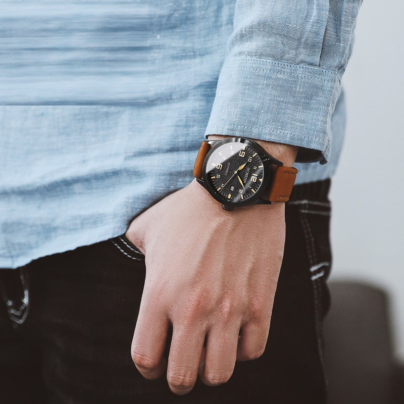 Retro Lederuhr