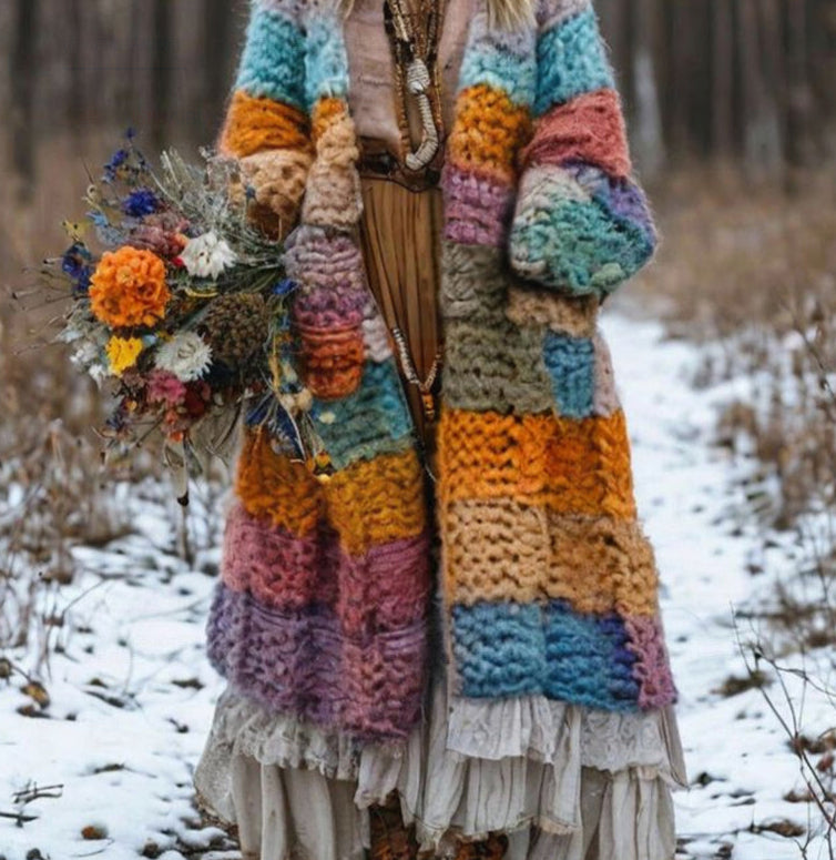 Kapuzenkleid mit Regenbogen-Print für Damen