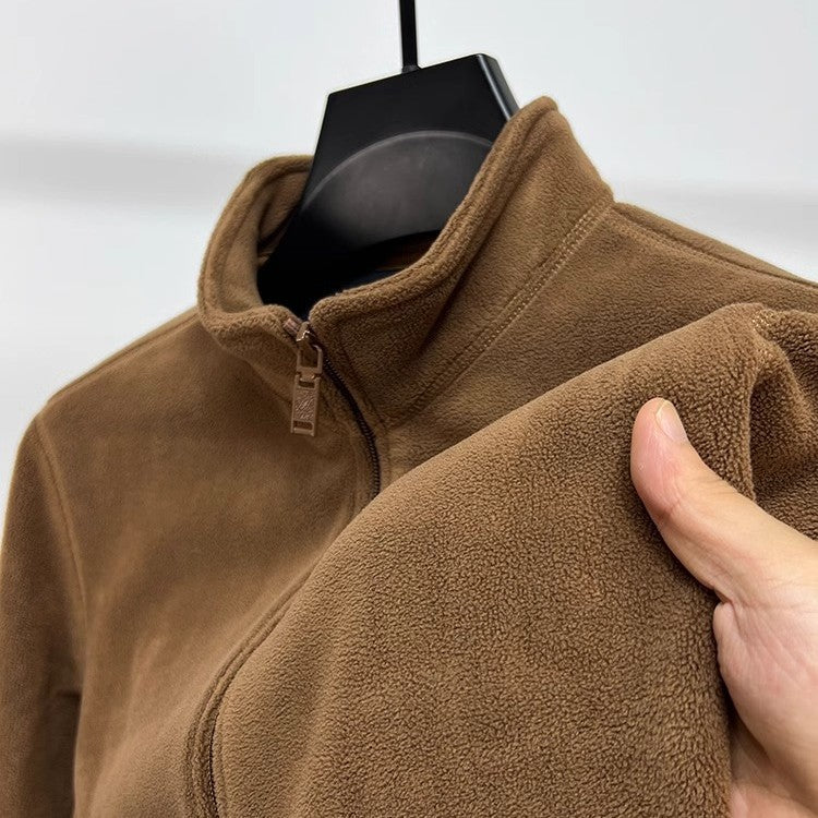 Herren Fleece-Sweatshirt mit Stehkragen – Ansicht 7