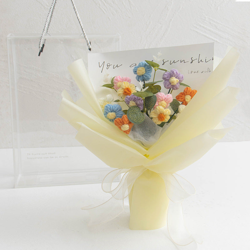 Handgestricktes Garn-Bouquet