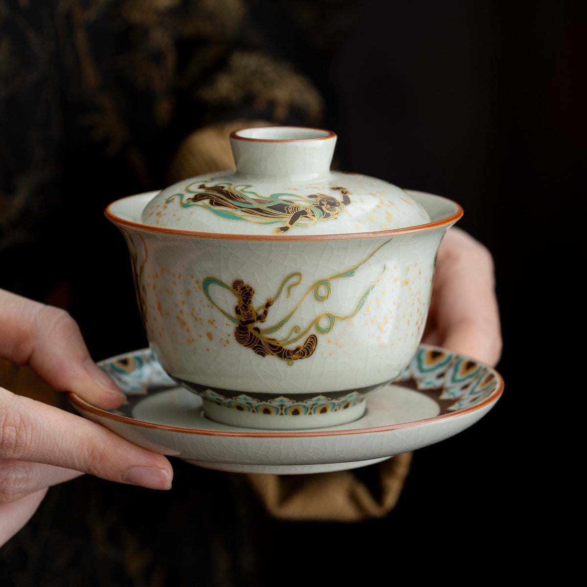 Teetasse aus Keramik mit Dunhuang-Motiv – Bild 2 | LuxeStyle