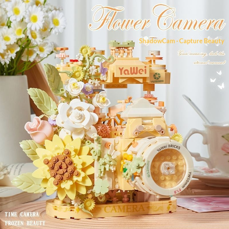 Kamera Bausteine mit Ewiger Blume Deko