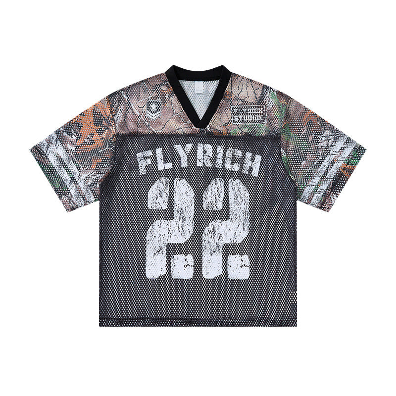 Street-Chic T-Shirt mit Lochmuster