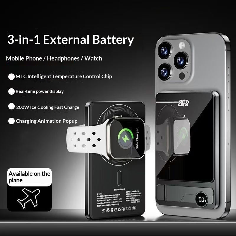 Ultradünnes magnetisches 15W Powerbank-Ladegerät