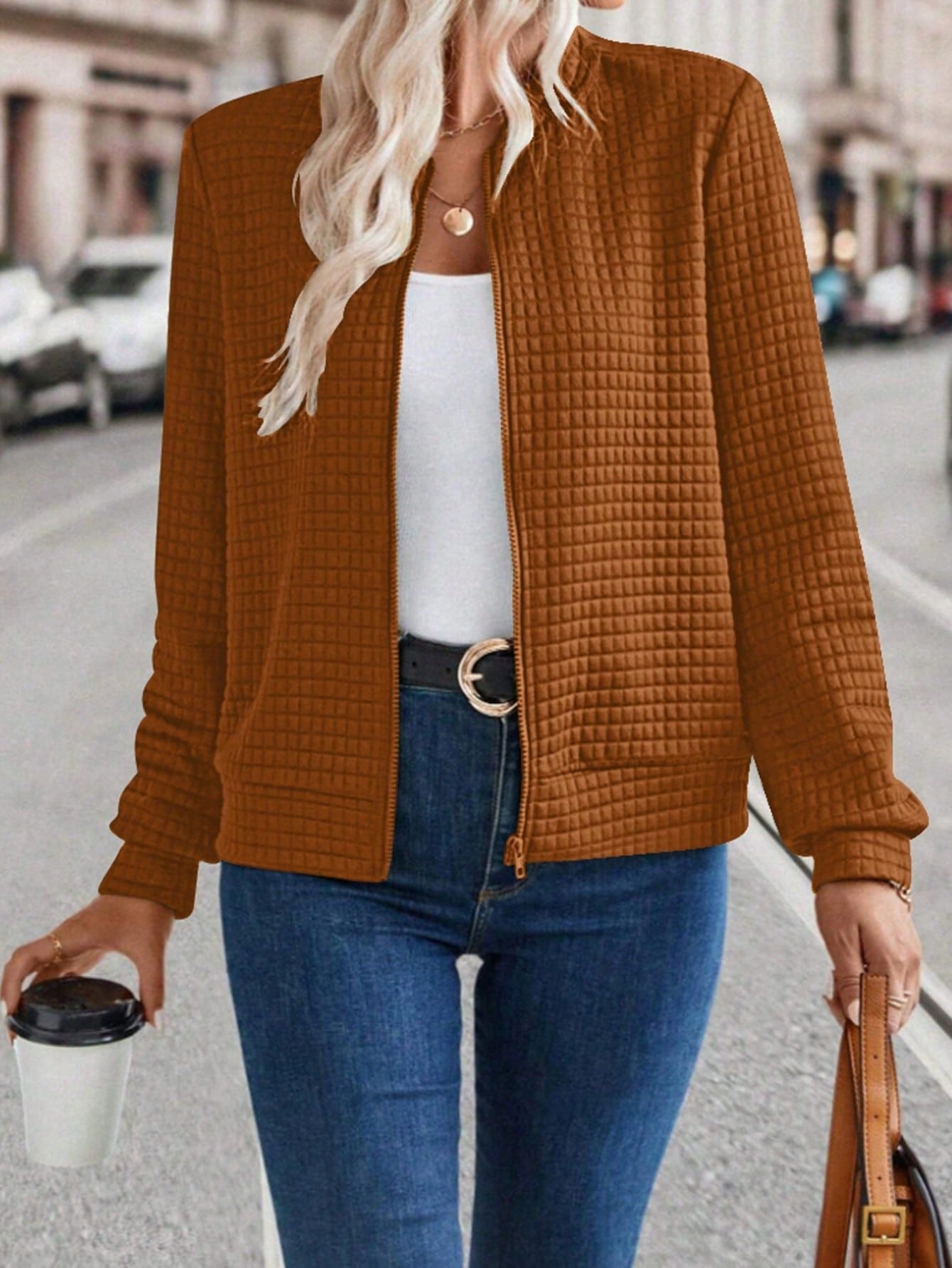 Lässiger Damen Cardigan mit Reissverschluss