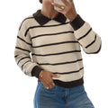 Gestreifter Strickpullover mit langen Ärmeln