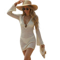 Strandkleid mit V-Ausschnitt & leicht ausgestellten Ärmeln – Bild 1 | LuxeStyle