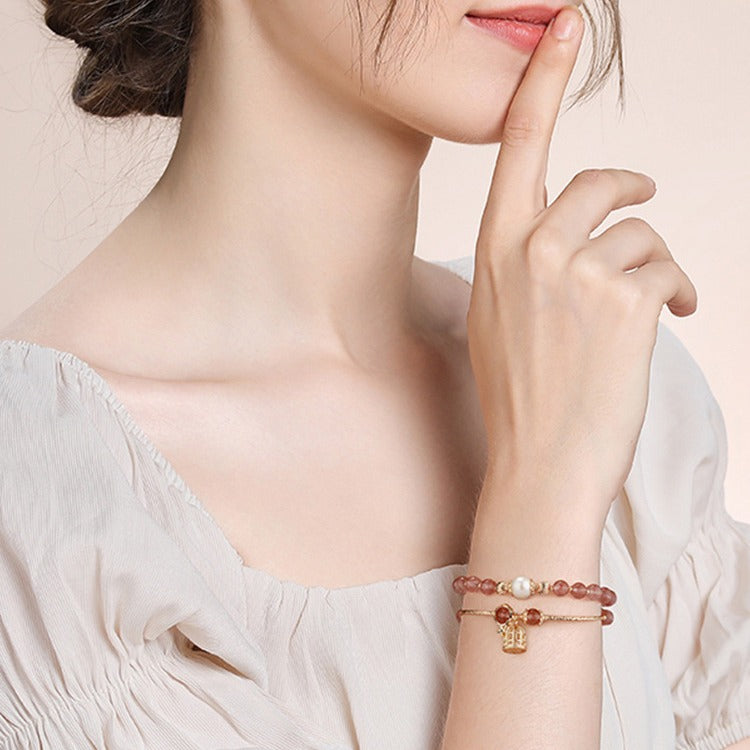 Armband mit Erdbeerquarz-Herzen – Bild 2 | LuxeStyle