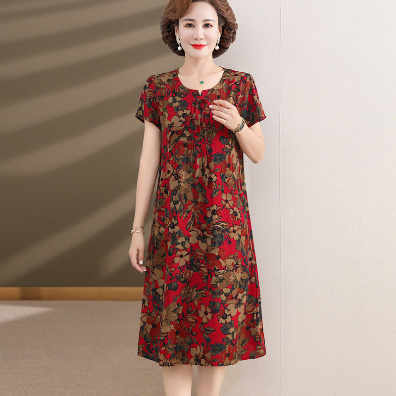 Damen Sommer Baumwoll-Seidenkleid