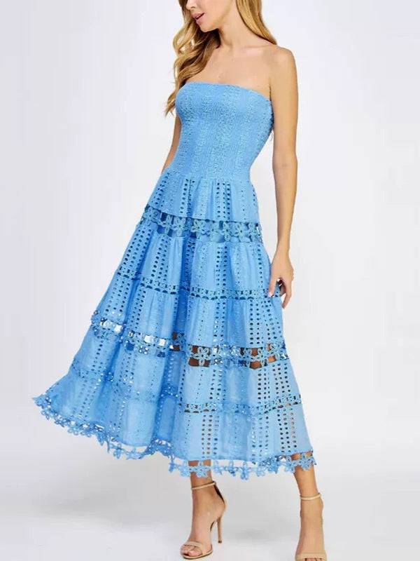 Resort-Style Bandeau Maxi-Kleid