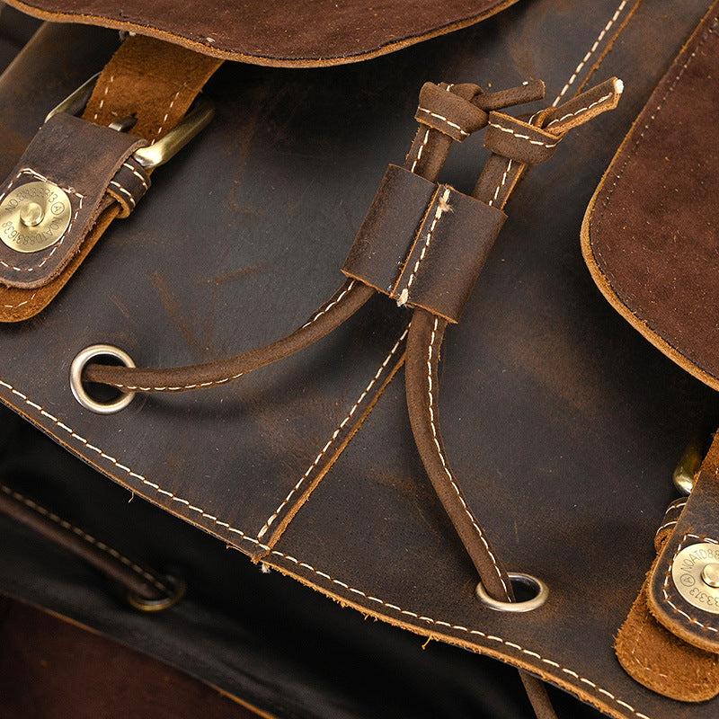 Retro Leder-Rucksack