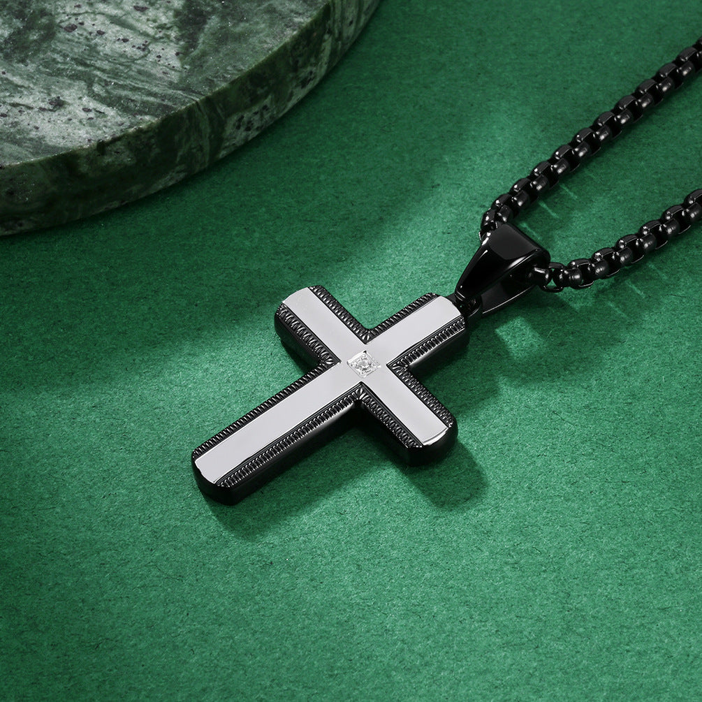 Halskette mit Kreuz-Anhänger aus Edelstahl – Bild 7 | LuxeStyle