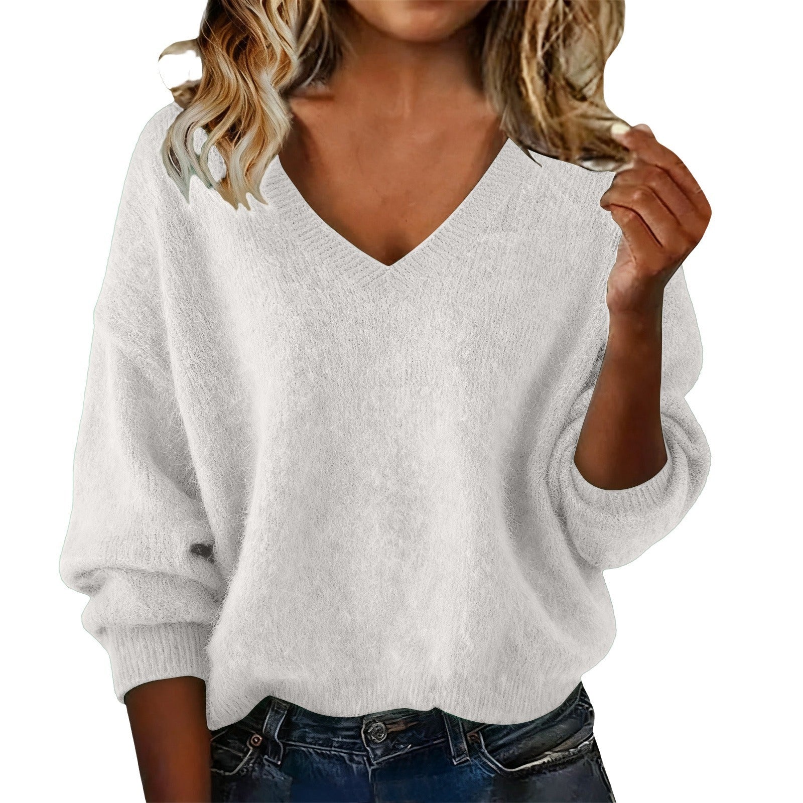V-Neck Strickpullover für Damen