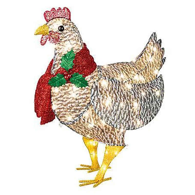 Huhn mit Schal Weihnachtsdeko