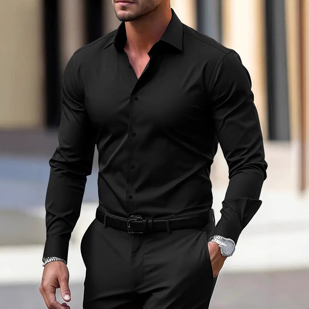 Herren Businesshemd Langarm Slim Fit