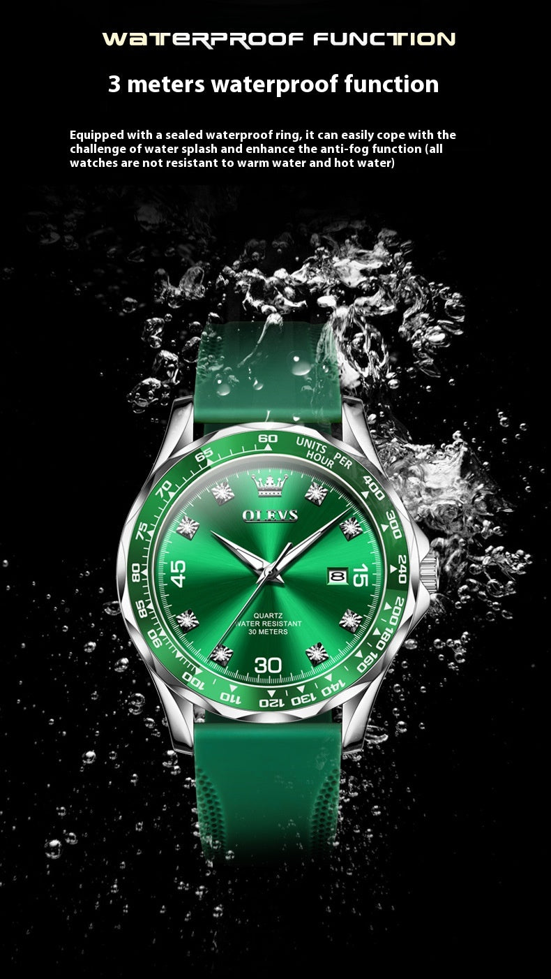 Submariner Quarz-Herrenuhr, Grün, Leuchtzeiger – Bild 1 | LuxeStyle
