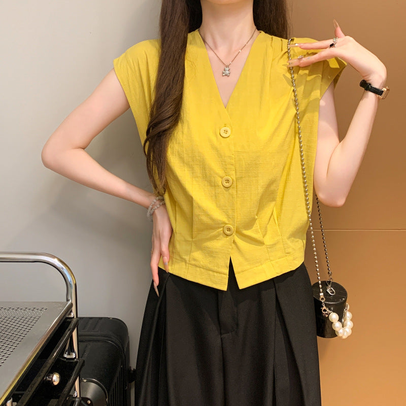 Ärmelloses V-Neck Top