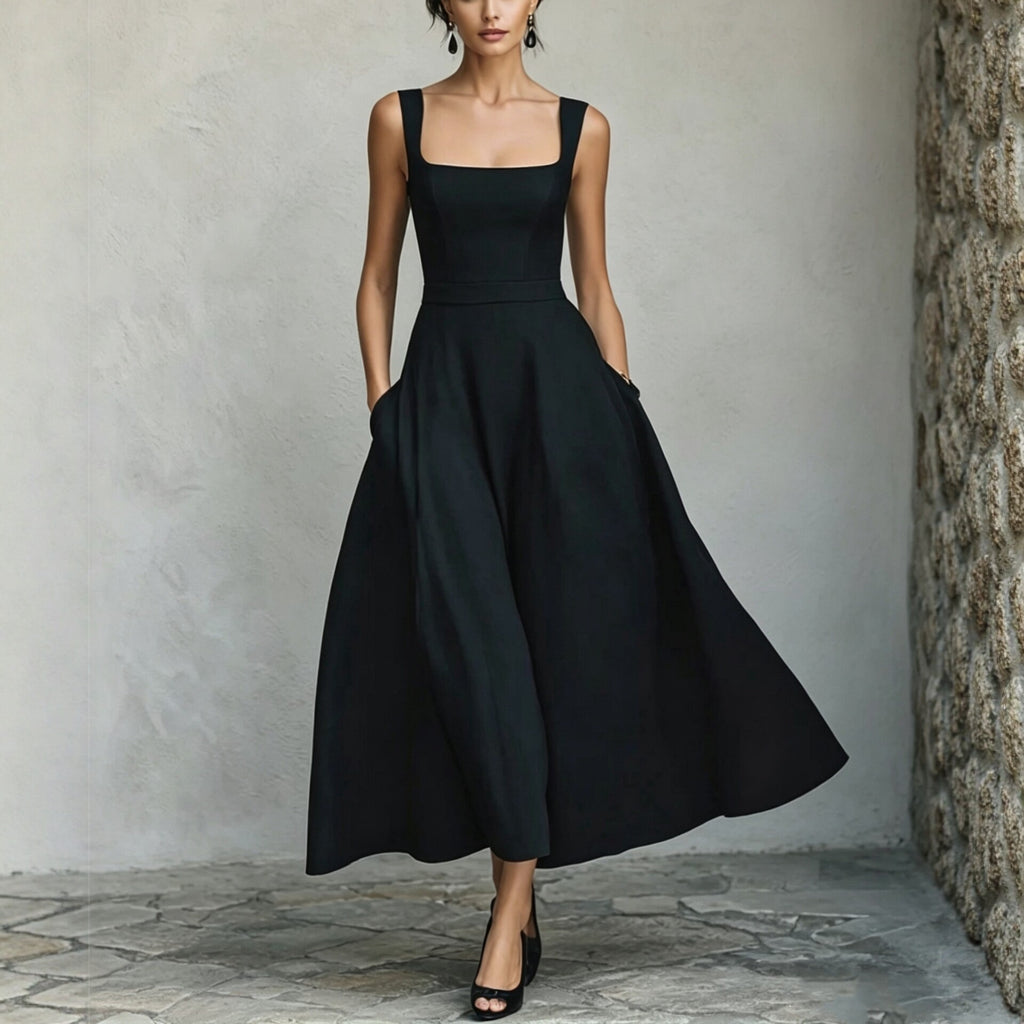 Damen-V-Ausschnitt-Maxi in A-Linie