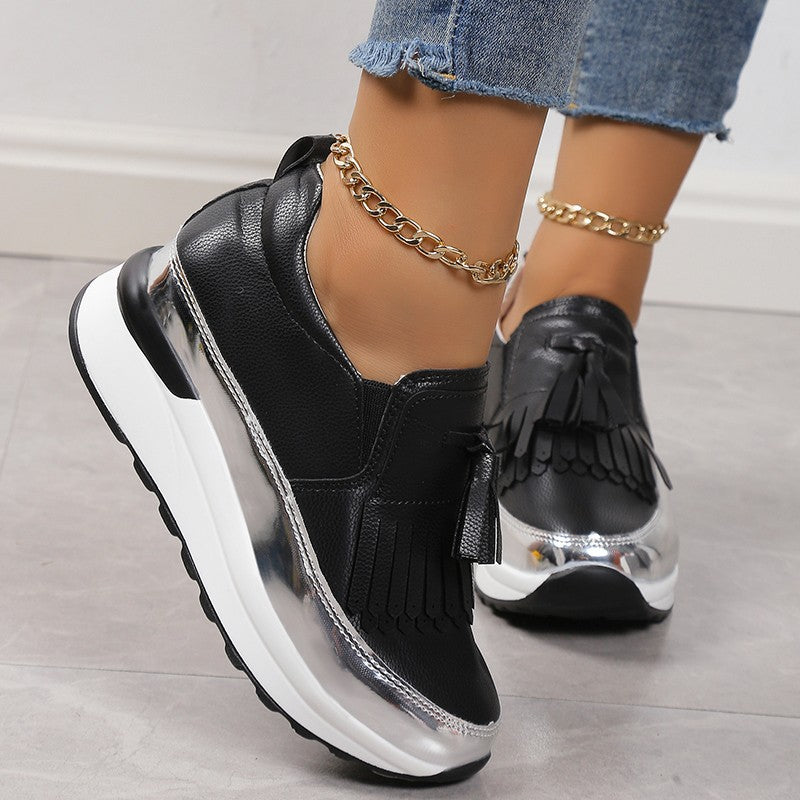 Damen Plateau-Sneaker mit Quaste