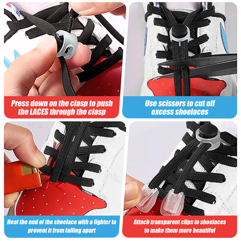 Elastische Schnürsenkel mit Schnallen (1 Set)