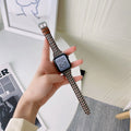 Uhrenarmband aus Leder mit Hahnentrittmuster | LuxeStyle
