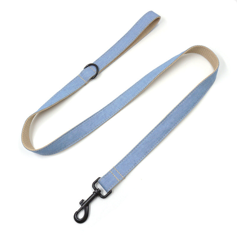 Halsband & Leine Set aus Denim mit Fliege – Bild 2 | LuxeStyle