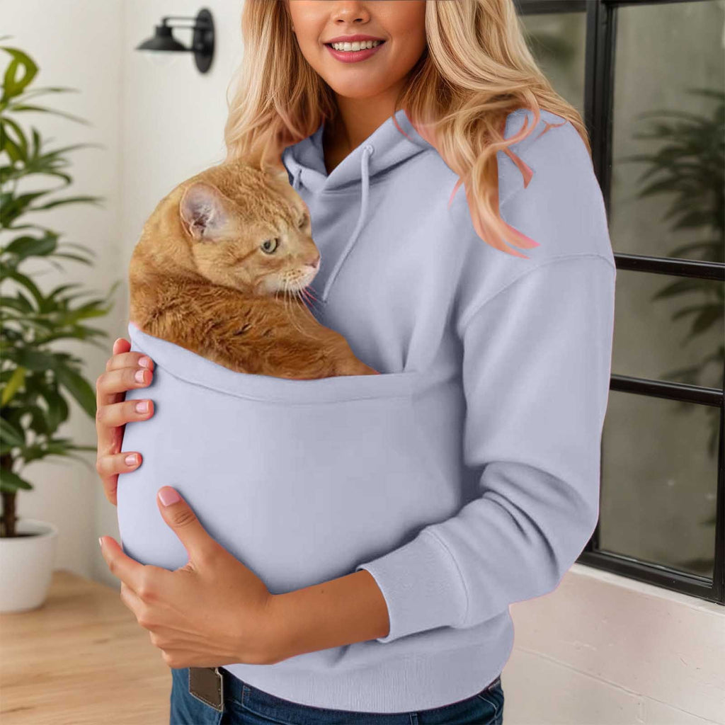Kapuzen-Sweatshirt mit Bauchtasche für Haustiere – Ansicht 4
